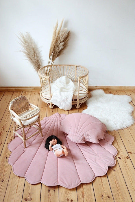 Moi Mili Large Velvet “Soft Pink” Shell Pillow