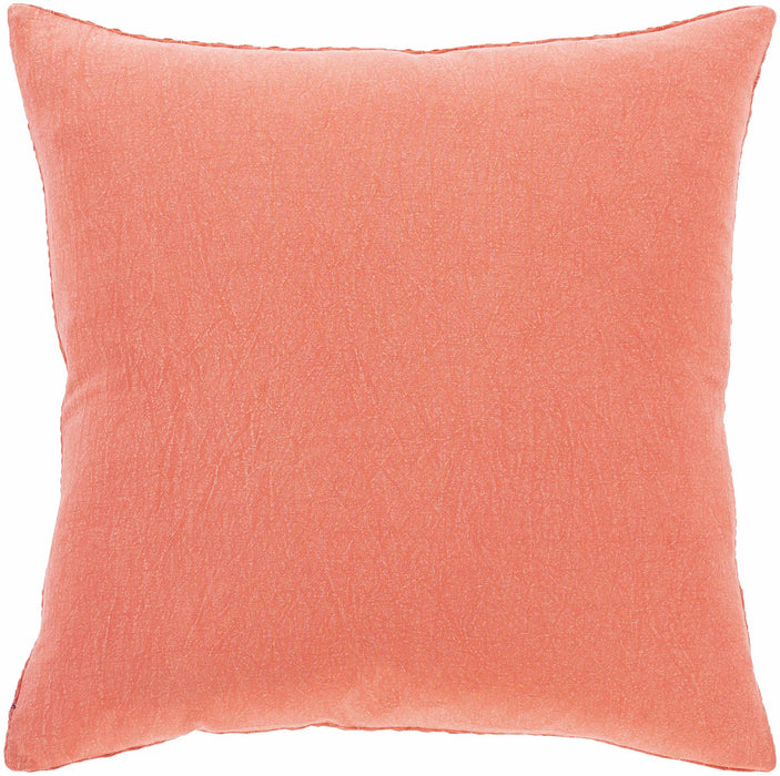 Hauteloom Solvang Textured Coral Cotton Square Throw Pillow