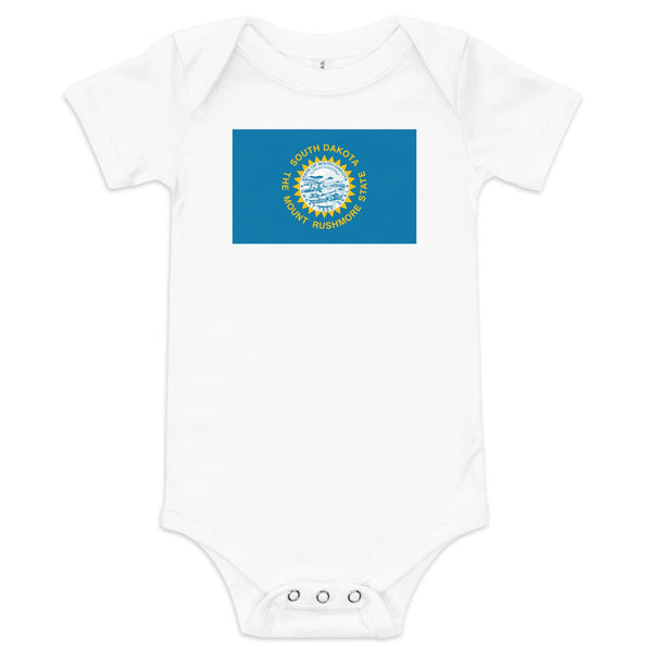 Little Hometown South Dakota Flag Baby Onesie