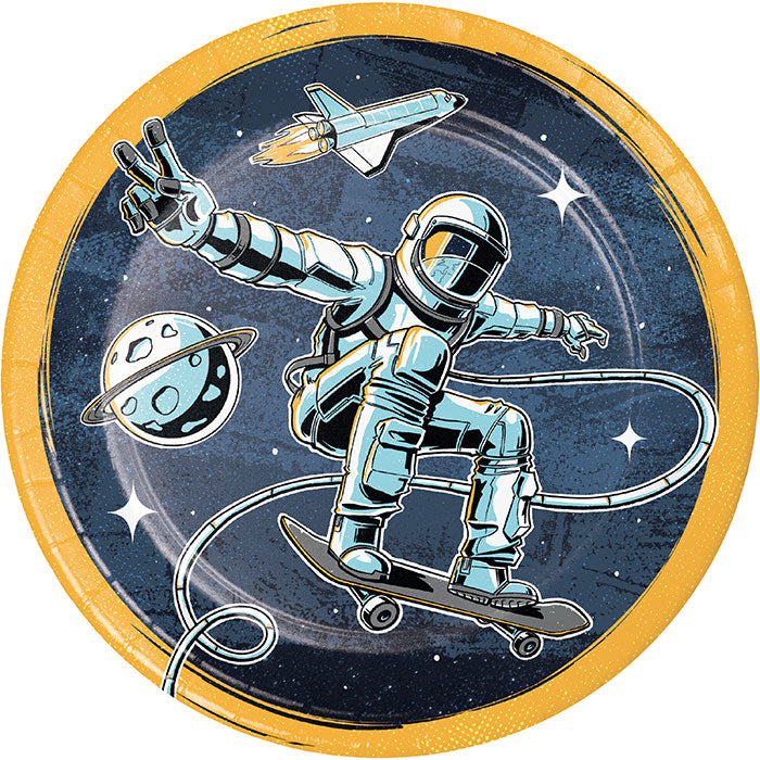 Party Decorations Space Skater Dinner Plate 8 Count