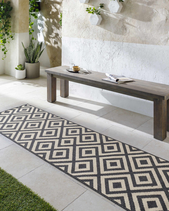 Hauteloom Spilsby Black Trellis Outdoor Rug