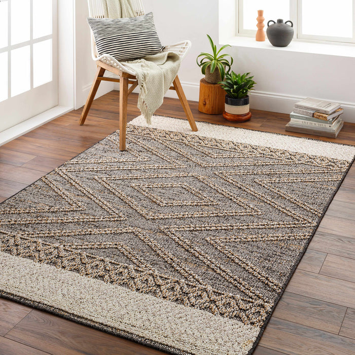 Hauteloom Beige Charcoal Areli Area Rug