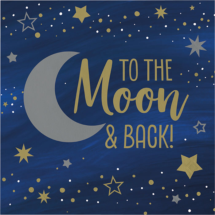 Party Decorations Starry Night Luncheon Napkin, Moon and Back 16ct