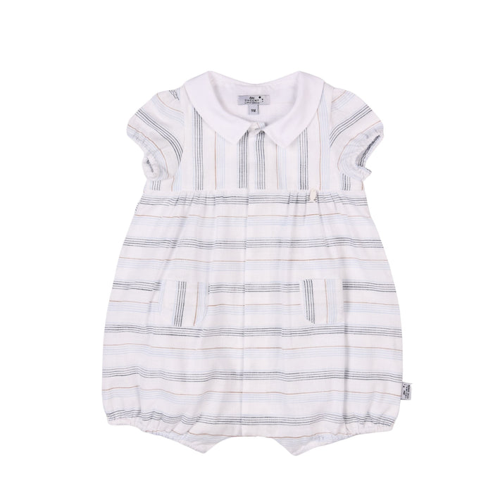 Bebe Sweeny Boys Striped Cotton Baby Romper