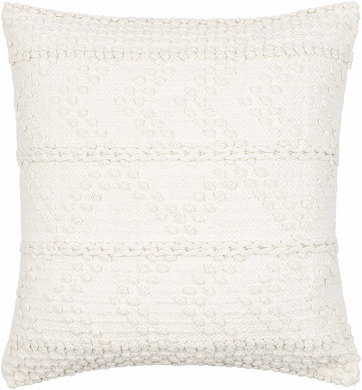 Hauteloom Sumiton White Textured Crochet Cotton Throw Pillow