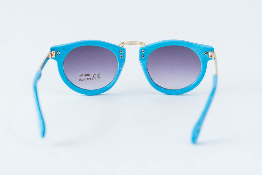 Babeehive Goods Toddler & Kid Gold Accent Sunglasses - Blue