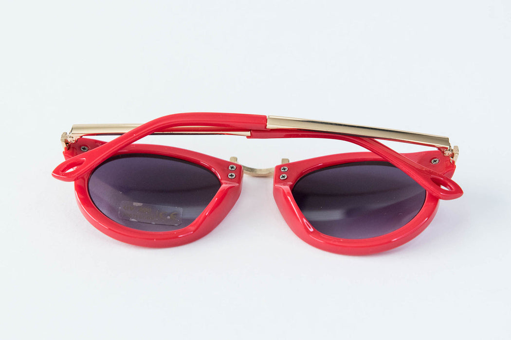 Babeehive Goods Toddler & Kid Gold Accent Sunglasses - Red