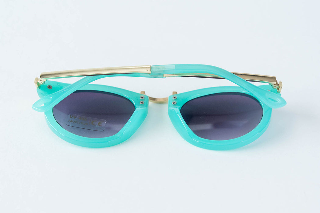 Babeehive Goods Toddler & Kid Gold Accent Sunglasses - Teal