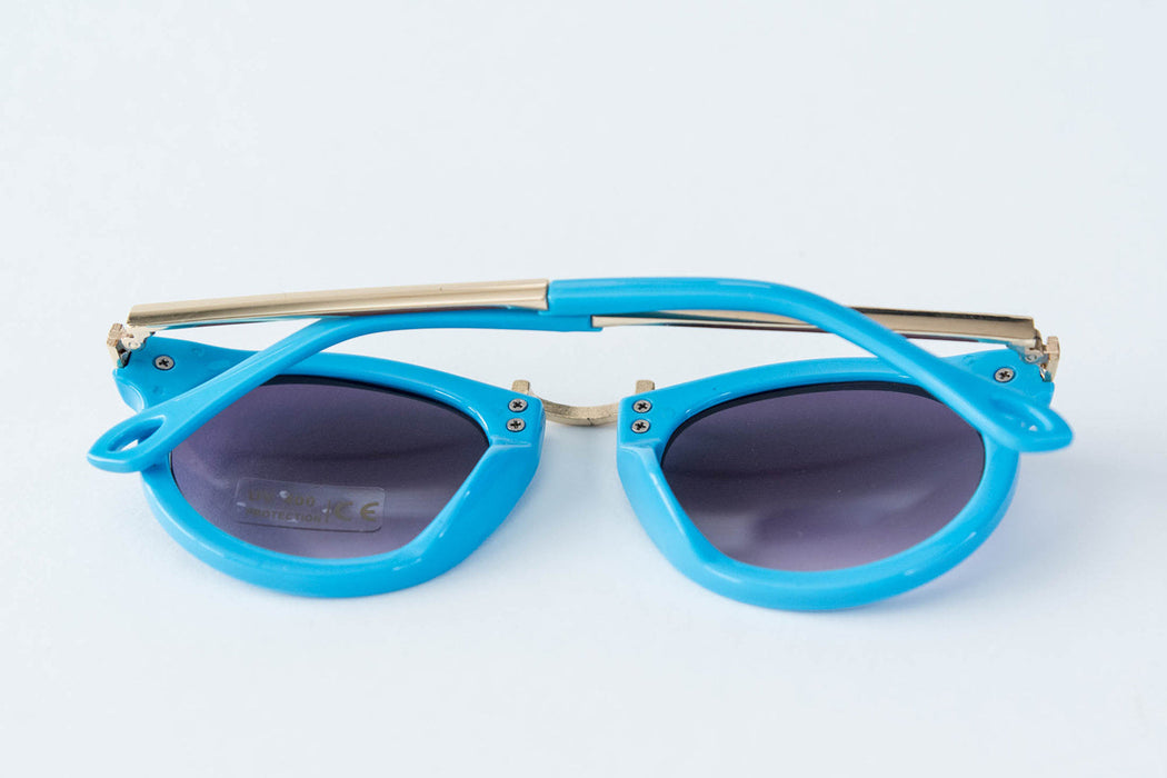 Babeehive Goods Toddler & Kid Gold Accent Sunglasses - Blue