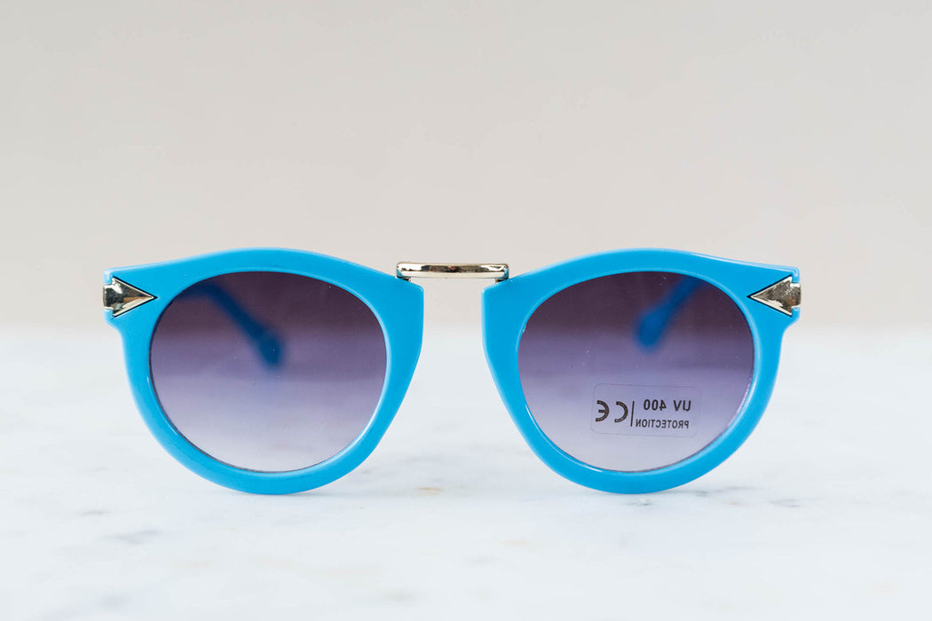 Babeehive Goods Toddler & Kid Gold Accent Sunglasses - Blue