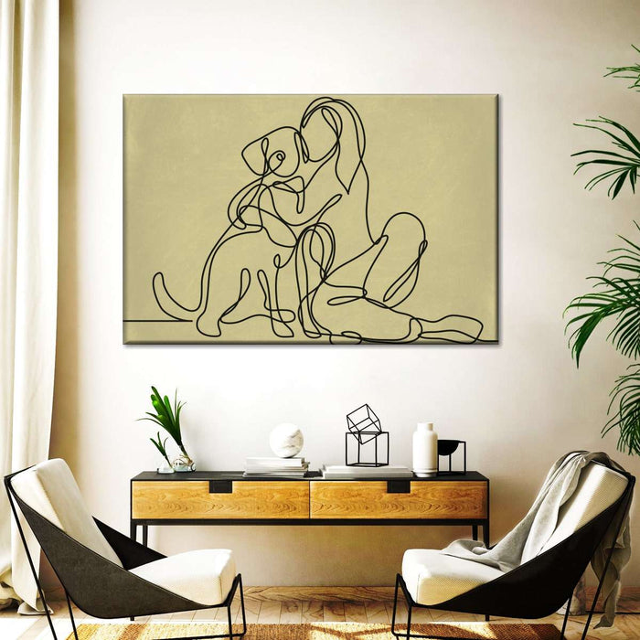 ElephantStock Woman Loving Dog Wall Art