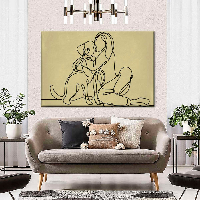 ElephantStock Woman Loving Dog Wall Art