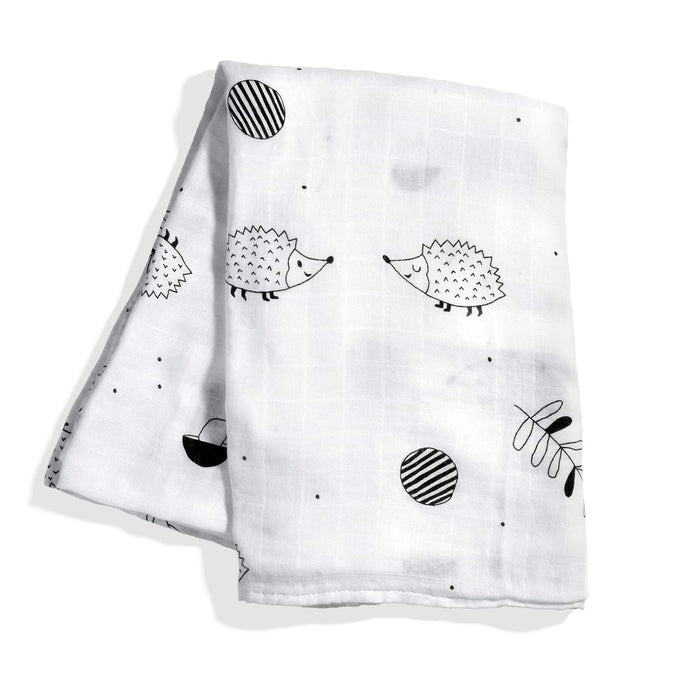 Rookie Humans Hedgehog and mushrooms bamboo swaddle