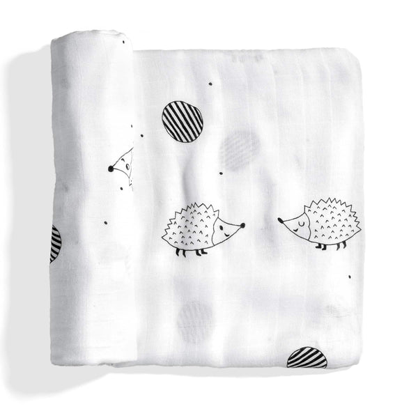 Rookie Humans Hedgehog and mushrooms bamboo swaddle