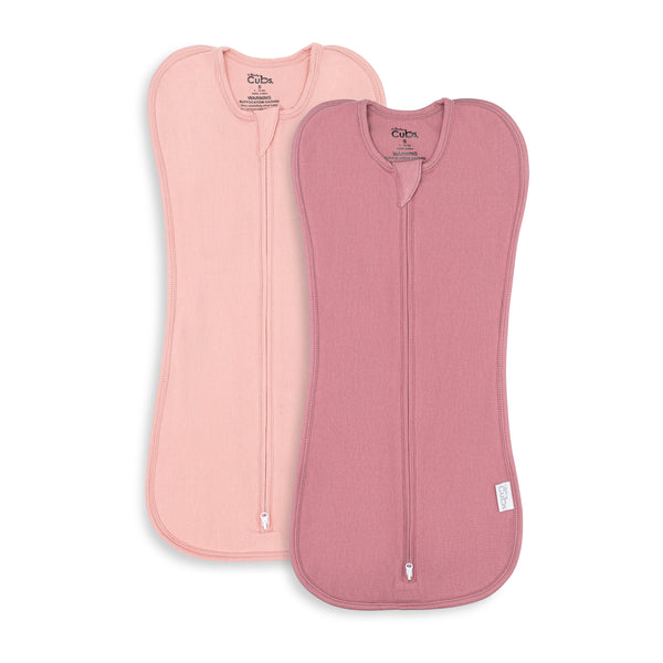 Comfy Cubs Easy Zipper Swaddle Blankets - Blush, Mauve