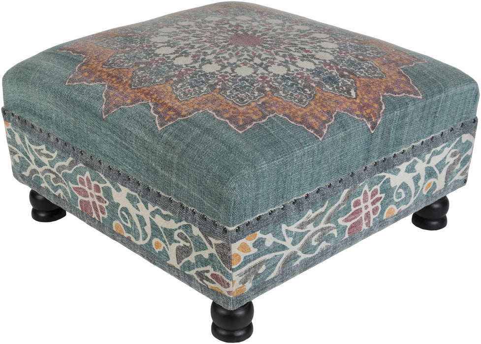 Hauteloom Swinton Blue Ottoman Pouf