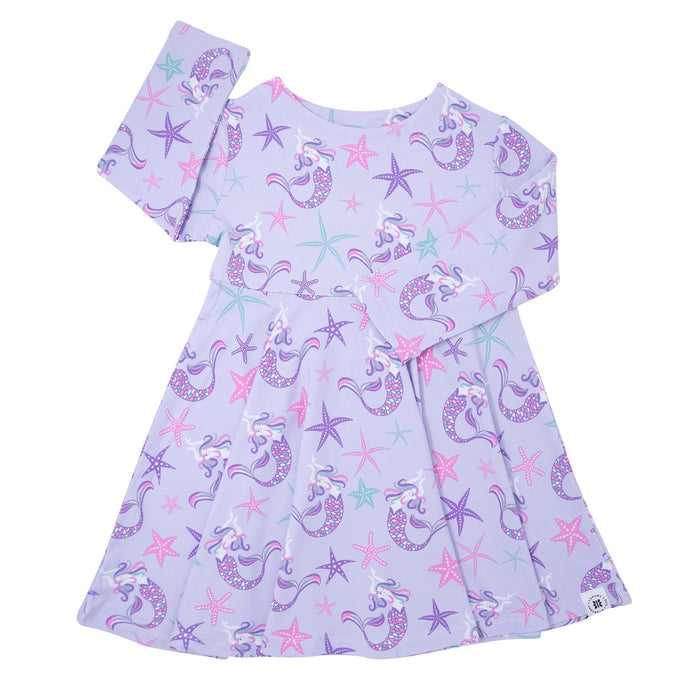 Sweet Bamboo Swirly Girl Dress Long Sleeve