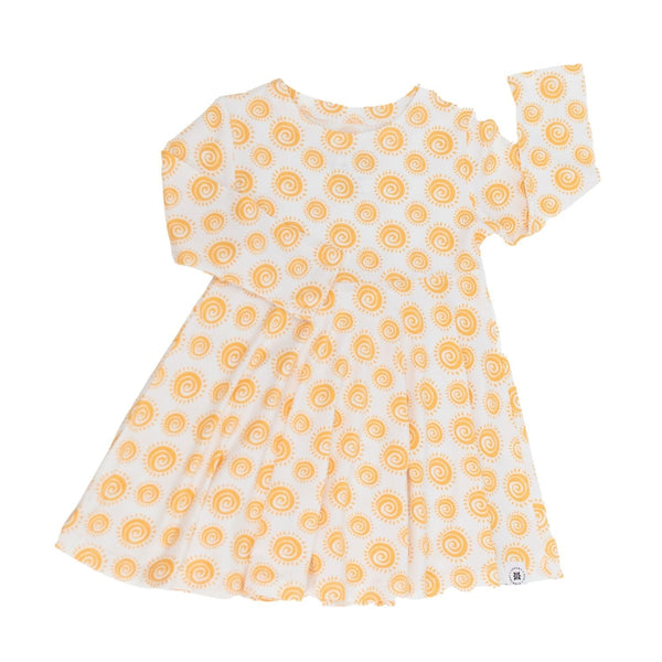 Sweet Bamboo Swirly Girl Dress Long Sleeve