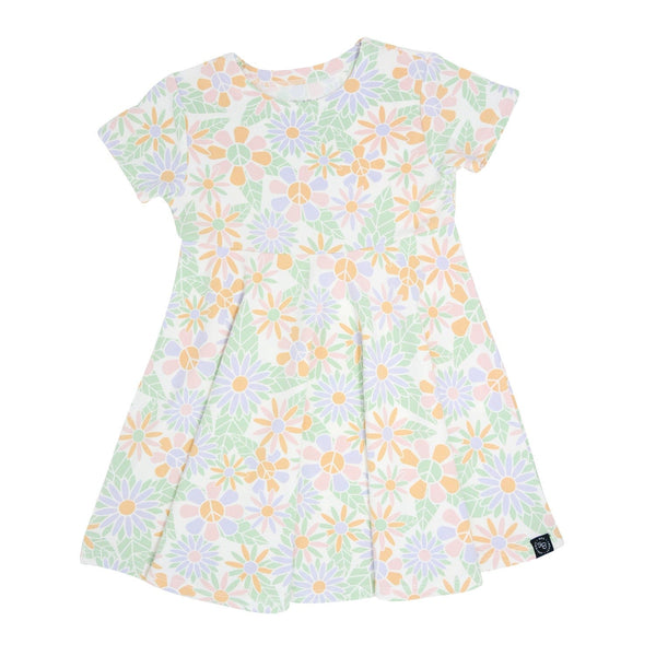 Sweet Bamboo Swirly Girl Short Sleeve Dress