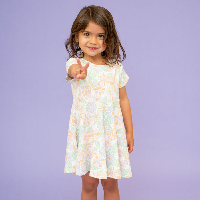 Sweet Bamboo Swirly Girl Short Sleeve Dress