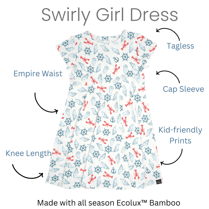 Sweet Bamboo Swirly Girl Short Sleeve Dress