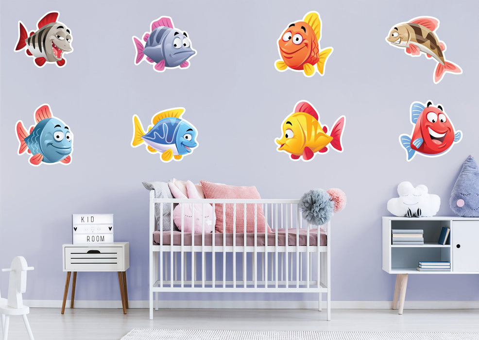 Fathead Nursery:  Fish Family Collection        -   Removable Wall   Adhesive Decal