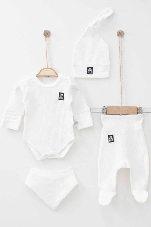 THA Dressing Jasper Baby White Clothes Set - 4 Pcs