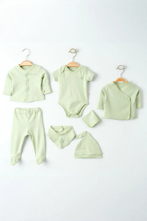 THA Dressing Organic Cotton Newborn Green Coming Home Set - 7 Pcs