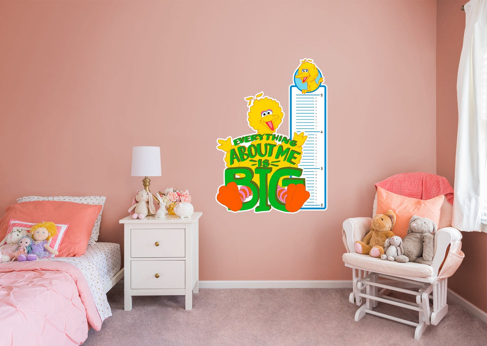 Fathead Big Bird Growth Chart - Officially Licensed Sesame Street Removable Wall Adhesive Decal