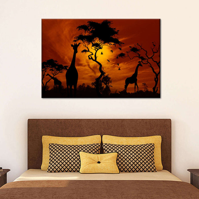 ElephantStock Silhouetted African Giraffes Wall Art