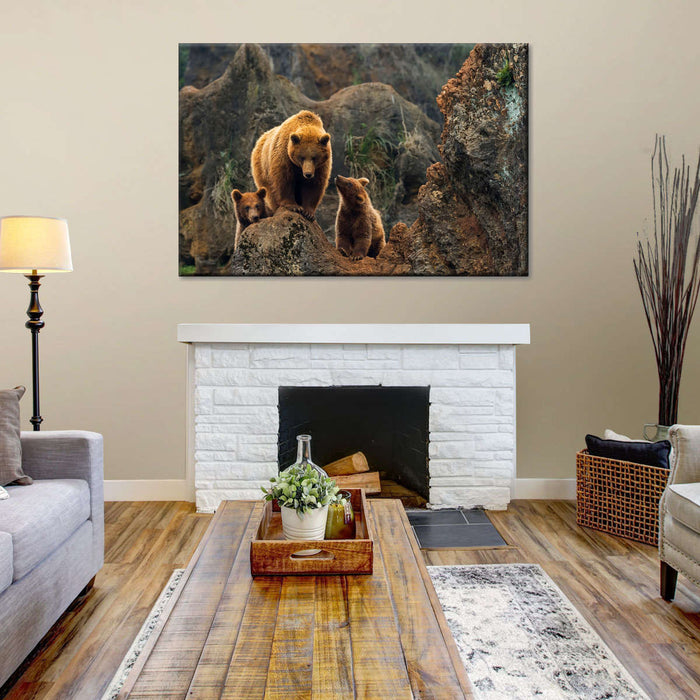 ElephantStock Bear And Cubs Wall Art