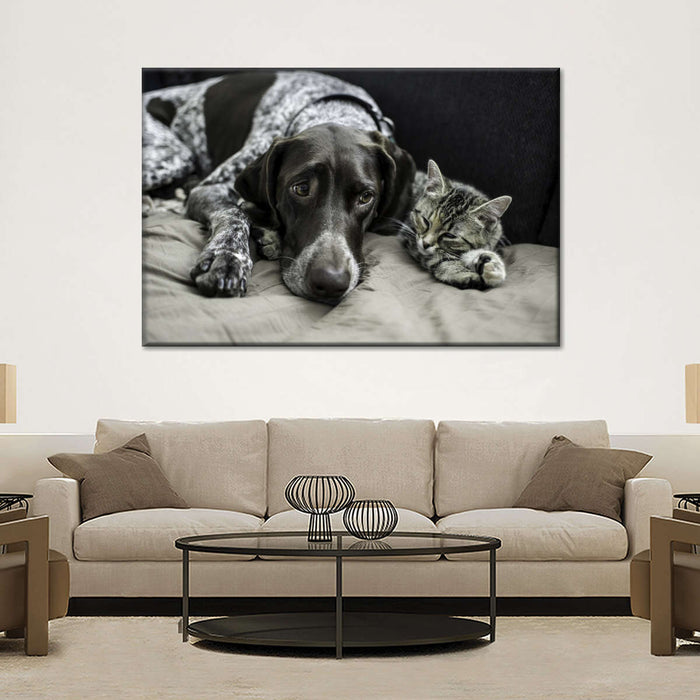 ElephantStock Dog And Cat Friends Wall Art