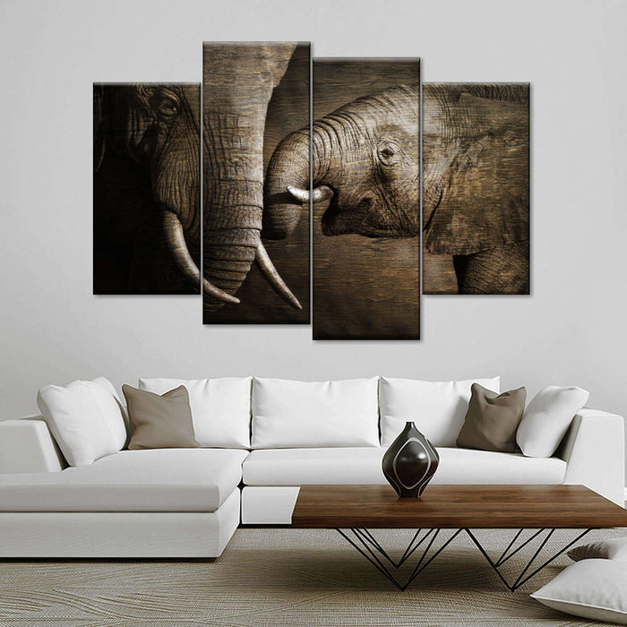 ElephantStock Affectionate Elephants Wall Art