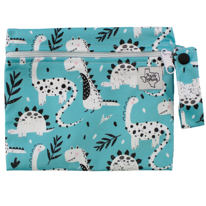 Texas Tushies Teal Dino's - Mini Wet Bag