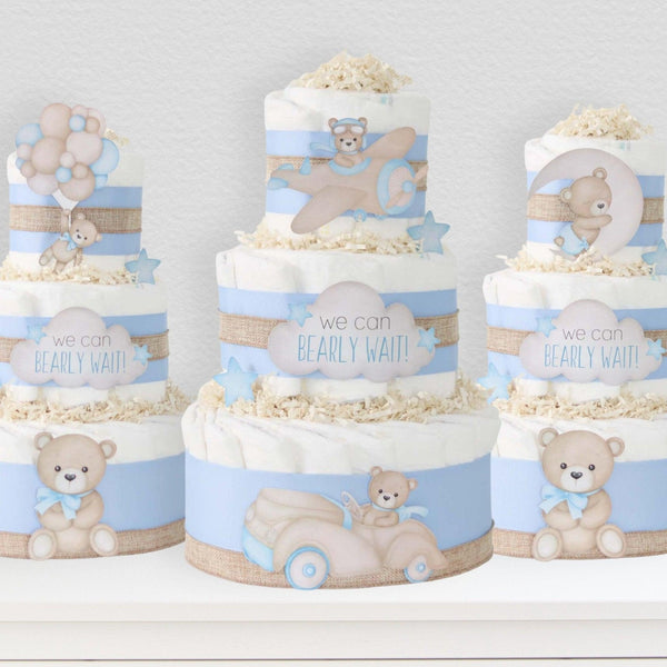 Baby Blossom Company Teddy Bear Diaper Cake Collection - Blue