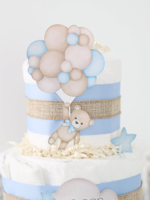 Baby Blossom Company Teddy Bear Diaper Cake Collection - Blue