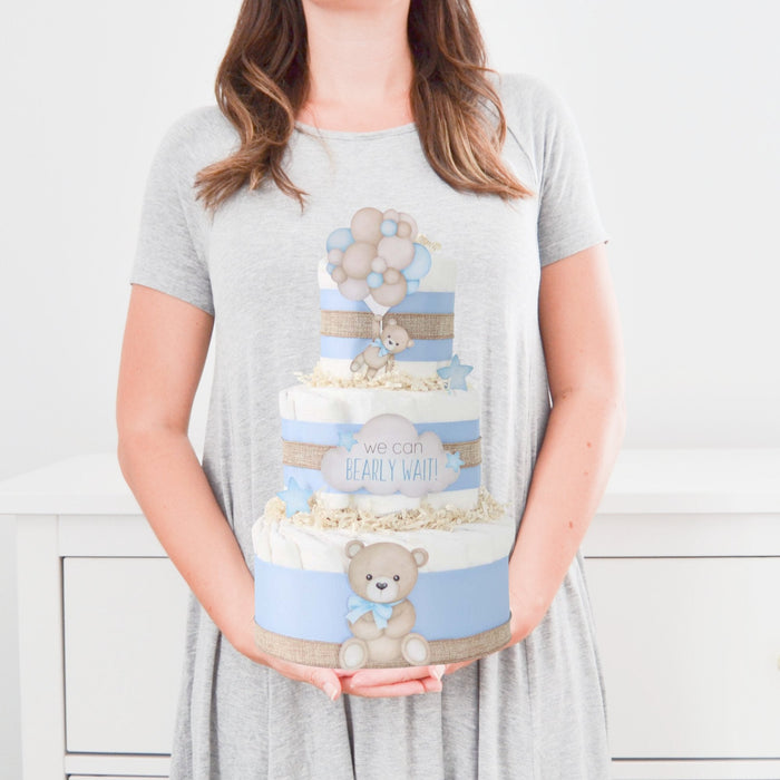 Baby Blossom Company Teddy Bear Diaper Cake Collection - Blue