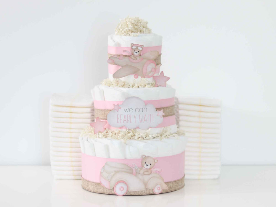 Baby Blossom Company Teddy Bear Diaper Cake Collection - Pink