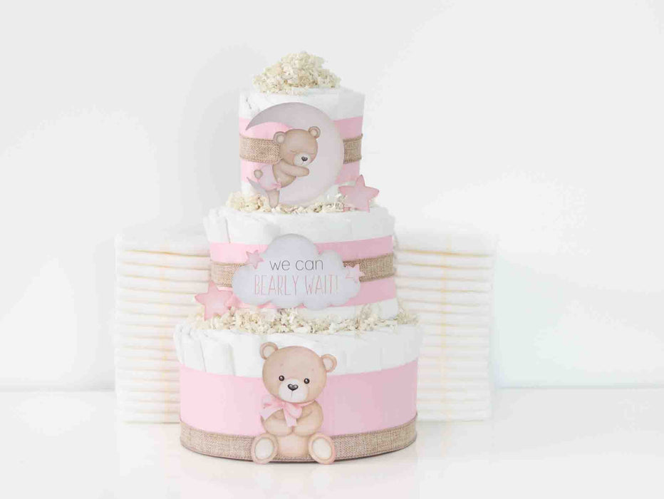 Baby Blossom Company Teddy Bear Diaper Cake Collection - Pink