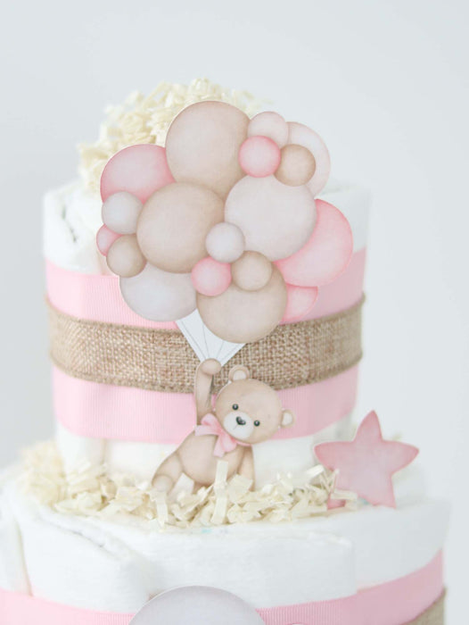 Baby Blossom Company Teddy Bear Diaper Cake Collection - Pink