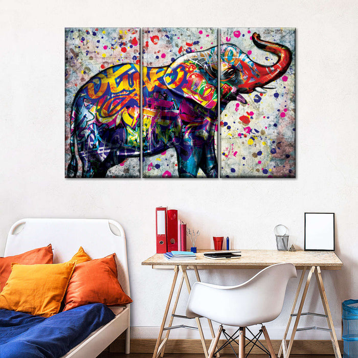 ElephantStock Epic Colorful Elephant Wall Art