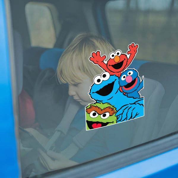 Fathead Group 4 Window Cling - Officially Licensed Sesame Street Removable Window Static Decal