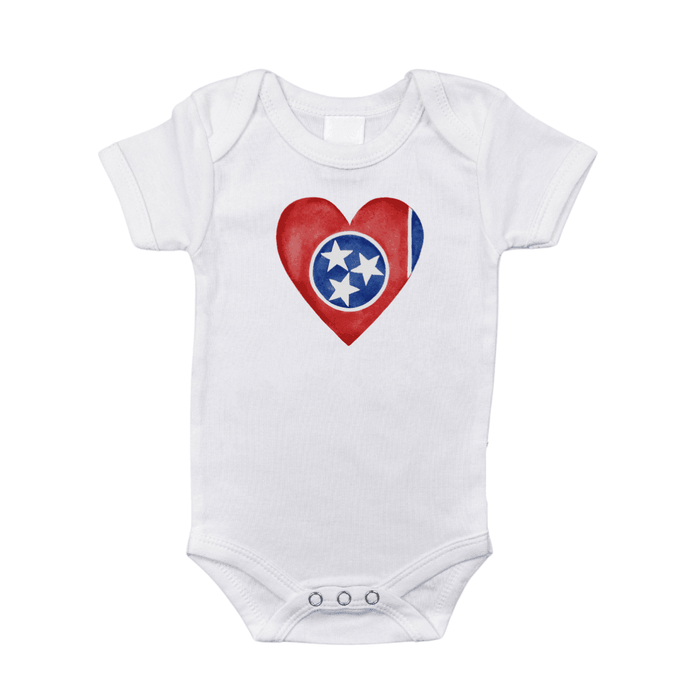 Little Hometown Tennessee Heart Baby Onesie