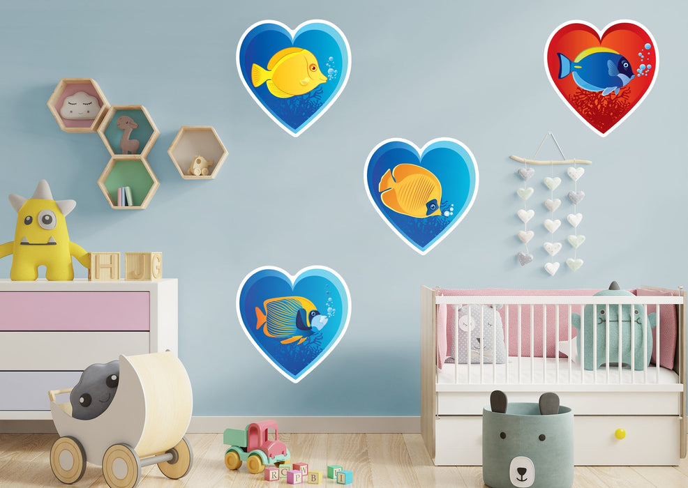 Fathead Nursery:  Fish Love Collection        -   Removable Wall   Adhesive Decal