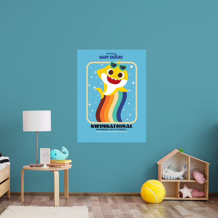 Fathead Baby Shark: Lights Camera Goldie Poster - Officially Licensed Nickelodeon Removable Adhesive Decal