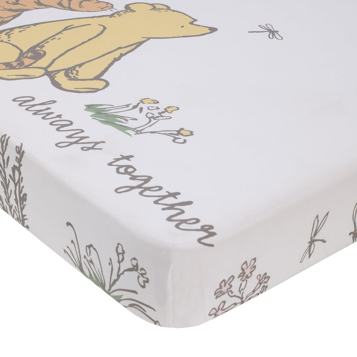 Disney Classic Pooh Naturally Friends Photo Op Fitted Crib Sheet