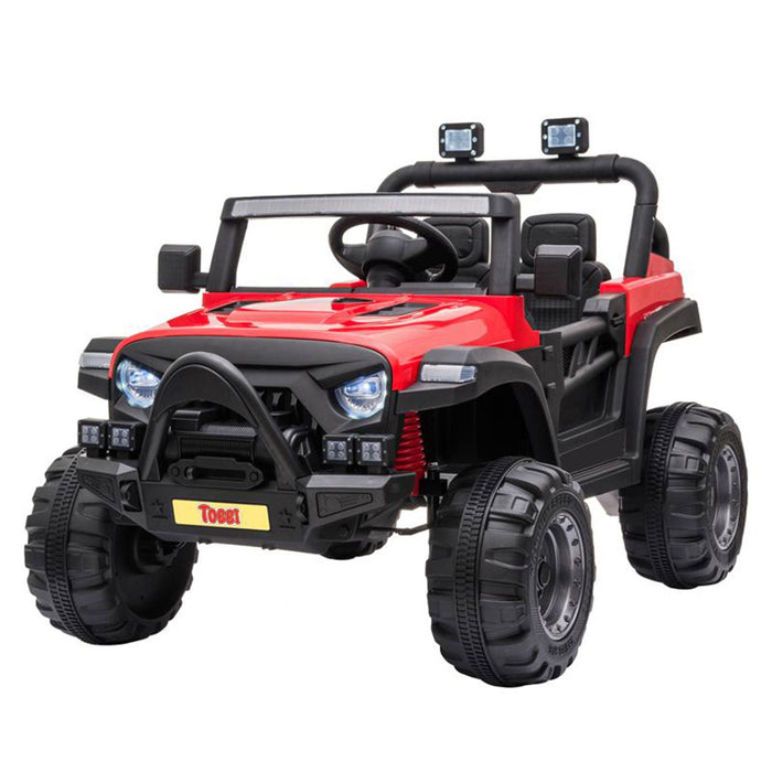 TOBBI 12V Kids Electric Battery-Powered Ride On 3 Speed Toy SUV Truck Car, Red