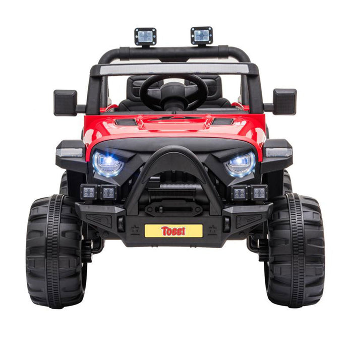 TOBBI 12V Kids Electric Battery-Powered Ride On 3 Speed Toy SUV Truck Car, Red