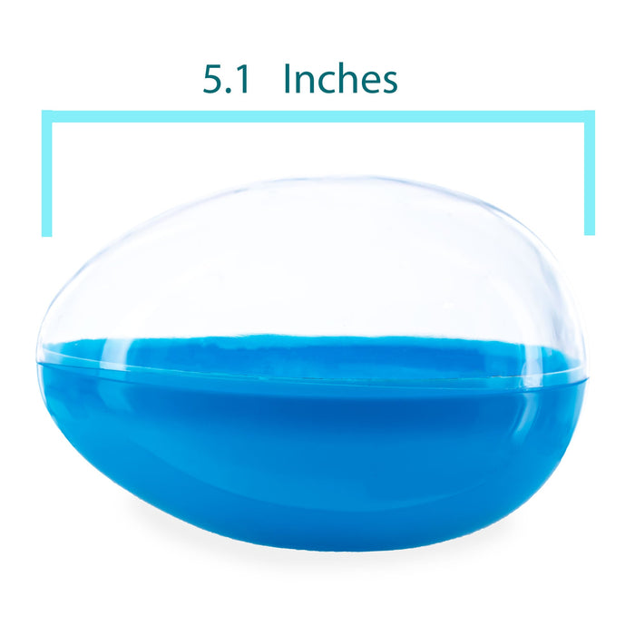 BestPysanky Large Fillable Clear Top Blue Bottom Plastic Easter Egg 5.1 Inches