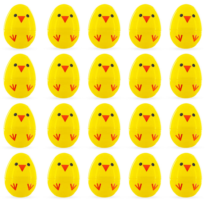 BestPysanky Cheerful Chicks: Set of 20 Chicks Fillable Plastic Easter Eggs 2.25 Inches